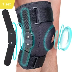 Professional Open Patella Hinged Neoprene Knee Support Brace With Metal Side Stabilizers Patella Joint Medical Knee Brace