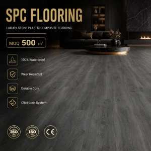 Professional Plastic Flooring Anti Skid Waterproof Durable 8mm 12mm SPC Flooring for Project