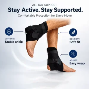 Professional Protection Compression Anti-Sprain Elastic Breathable Sports Ankle Support Brace for Fitness Protective