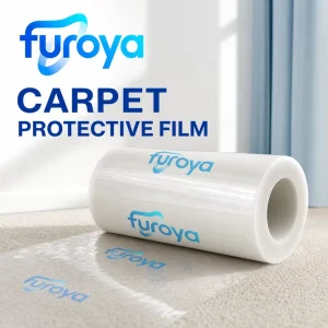 Protective HDPE Carpet Masking Film with Custom Width & Length Soft Glossy Plain Surface Adhesive Options for Furniture Painting