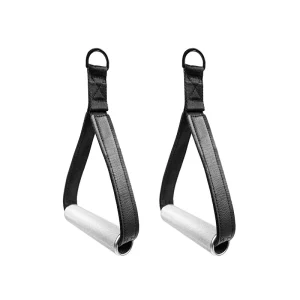 Pull Triangle Handle Aluminium Cable Machine Grips with Leather Webbing