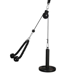 Pulley Cable System with Loading Pin and Triceps Rope, Adjustable Length