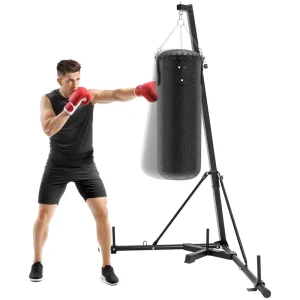 Punching Bag Height Adjustable Foldable Boxing Bag Stand Sandbag Rack Punch Bag Stand Free Standing for Boxing Home Gym Office