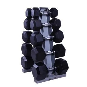 Pure Iron PU-Coated Solid Fixed Hex Dumbbell