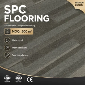 Pvc Flooring Fireproof Sound Insulation Anti Skid 10mm 12mm Spc Flooring for Hotel Project