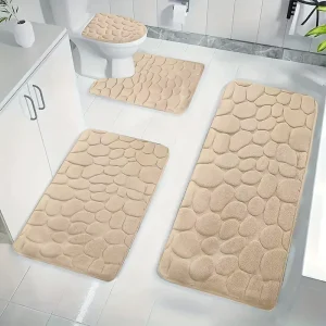 Quick-Absorbent Bathroom Bath Mat Custom Coral Fleece Non-Slip