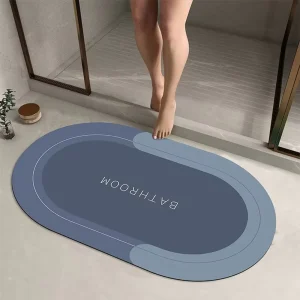 Quick-Dry Cushioned Non-Slip Absorbent Diatomite Washable Medium-Thickness Bathroom Floor Mat for Home and Hotel