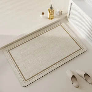 Quick-Dry Diatomite Bath Mat Water-Absorbent Non-Slip Custom Print Bathroom Foot Mat