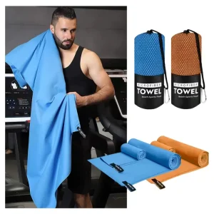 Quick-Dry Microfiber Fitness Sports Towel, Solid Color, Sweat-Absorbing