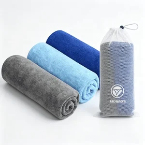 Quick Dry Microfiber Sports Towel with Mesh Carry Bag for Gym & Travel