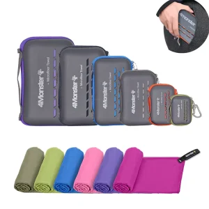 Quick-Dry Microfiber Sports Towel with Silicone EVA Case