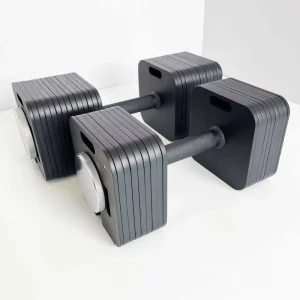 Quick-Lock Square Adjustable Dumbbell Set with Non-Slip Grip for Home Strength Training