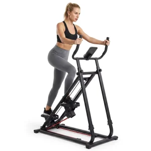 Quiet Sliding Running and Mountain Climbing Machine with 2-Level Resistance Adjustment
