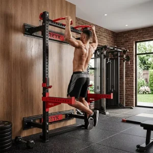 REYK Steel Foldable Wall Mount Squat Rack Gym Equipment for Bodybuilding Universal Application