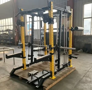 REYK09 Steel Smith Machine with Cable, Dual Crossover, and 75kg Weight Stack