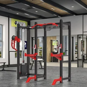 REYK15 Commercial Multi-Function Squat Cage Power Rack with Smith Machine Carbon Steel