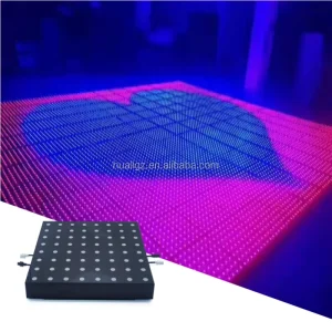 RGB 64-Pixel LED Video Dance Floor Mat with DMX512 Control, High CRI 90, 20W