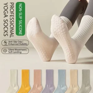 Ready Ship 100 Pairs Mid-Calf Yoga Pilates Socks, Non-Slip Cotton Polyester, Breathable Durable Eco-Friendly