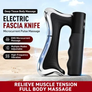 Rechargeable EMS Electric Fascial Massager Heating Vibration Deep Tissue Muscle Recovery Scraping Massage Tool