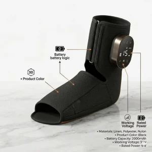 Rechargeable Heated Foot and Ankle Massager Wrap for Pain Relief
