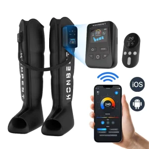 Rechargeable Leg Air Compression Therapy Boots with LCD Touch Screen for Sports Recovery