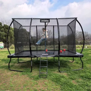 Rectangle Trampoline with Protective Net Soft PVC for Boys and Girls Outdoor Use