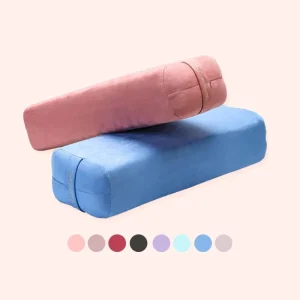 Rectangular Yoga Bolster Cushion Washable Velvet Cover High Density Sponge Support With Side Handles for Restorative Practice