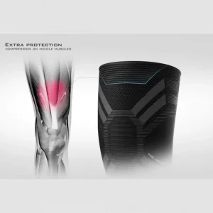 Recycled Coffee Fiber Knitted Knee Support Breathable High Compression Sports Knee Sleeve for Fitness