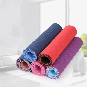 Recycled TPE Yoga Mat, Non-Slip, Sweat-Resistant, Two-Tone, for Pilates and Home Workout