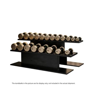 Red Oak Double Tier Dumbbell Rack 78kg Capacity Anti-slip & Stable Unisex Non-Foldable for Indoor Home Fitness Use