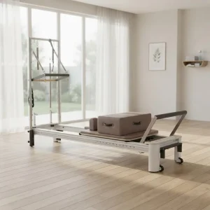 Reformer Bed Full Track Pilates Machine Tower with Slide Rail Adjustable Fitness Equipment for Home Gym Pilates Studio