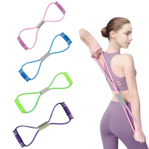 Resistance 8 Shape Pull Rope Elastic Band for Progressive Body Workout Hip Lifting Training