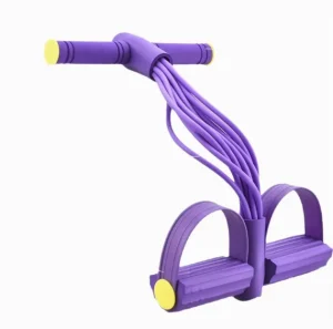 Resistance Band Training Set with 10 Tubes, Durable Anti-Slip Yoga Mat and Foot Pedals
