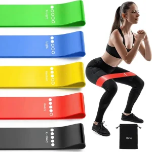 Resistance Bands 5-Pack Elastic Exercise Bands for Adults Strength Training Stretching Pilates Home Gym