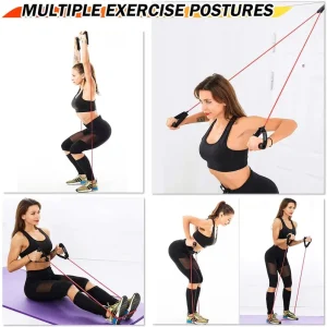 Resistance Bands with Foam Handles for Physical Therapy Stretching Mobility Strength Training Fitness and Yoga