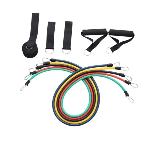 Resistance Bands with Handles, 5-Level, Natural Latex, Door Anchor for Strength Training, Yoga, and Home Gym