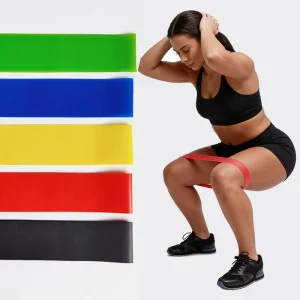 Resistance Loop Exercise Bands Set of 5 TPE Material Non Slip Home Exercise Bands Carry Bag Custom Logo Available