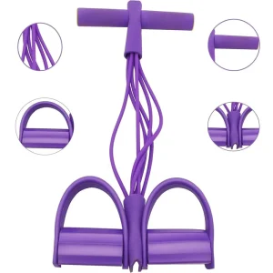 Resistance Training Bands with Pedal Exerciser and Elastic Pull Rope for Sit-Ups and Push-Ups