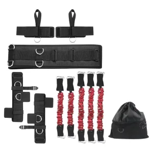 Resistance Tube Band Training Set with Thigh and Ankle Loop Straps, Squat Bands, TPE Toning Tubes