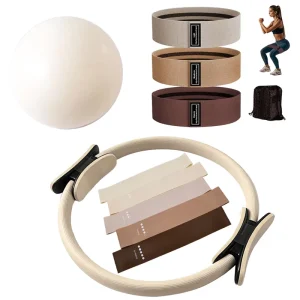 Resistance Workout Bands and Pilates Ring Set for Home, Yoga, and Gym