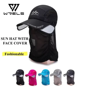 Retractable Brim Fishing Cap UV Protection Sun Hat with Removable Face and Neck Flap