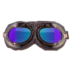 Retro Metal Style Cycling Goggles Windproof Lightweight Rimless UV Protection Replaceable PC Lenses