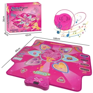 Rhythm Step Dance Mat with LED Lights, Adjustable Volume, Built-in Music