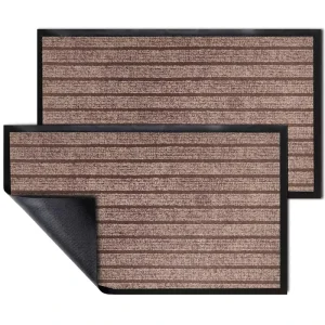 Ribbed Striped Outdoor Entrance PVC Polyester Non-Slip Door Mat