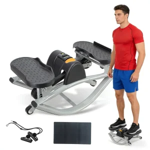 Rock Stepper Lateral Rocking Fitness Home Gym Workouts Tepper Machine Low Impact Metal Portable Compact Side to Side Abs Knees