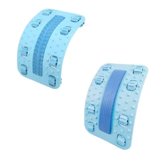 Roller Stretching Device and Lumbar Traction Massager with Foot Massage and Back Posture Support