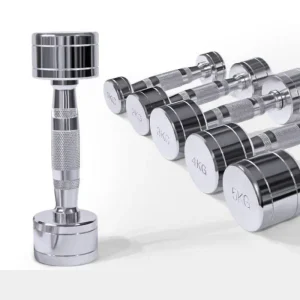 Round Head Customizable Stainless Steel Chrome Dumbbell for Gym Weightlifting with Free Weight in KG/LB
