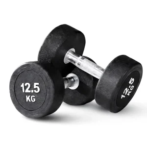 Round Head Men’s Women’s Fitness Home Commercial Rubber Coated Dumbbells Gym Strength Training Model GY006