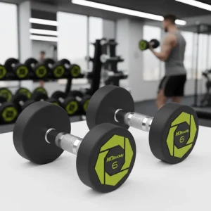 Round Head PVC Coated Dumbbell Set with Steel Handle for Commercial Strength Training