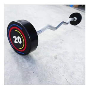 Round Head Polyurethane Barbell KG PU Straight EZ Curl Bar